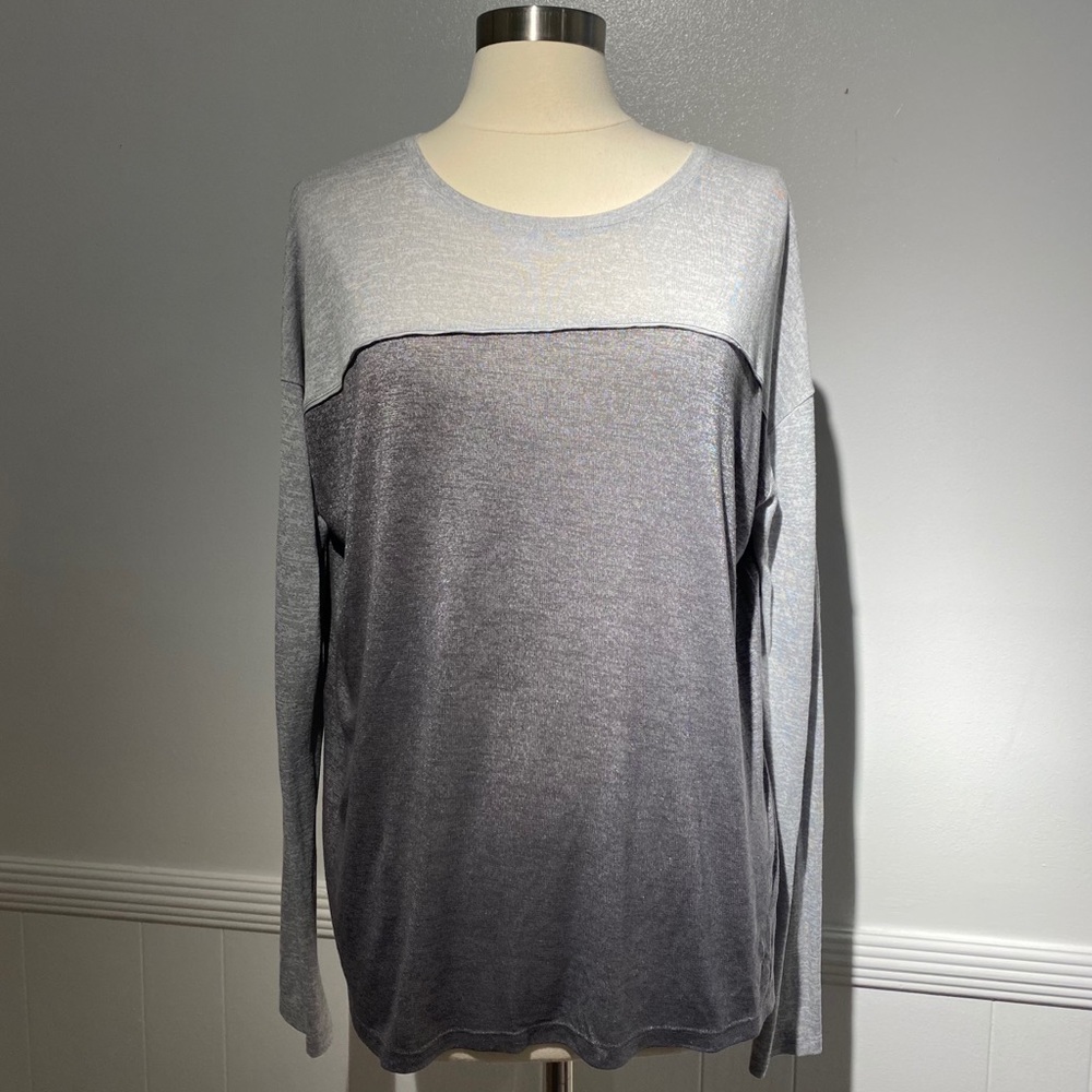 Vince long sleeve color block top